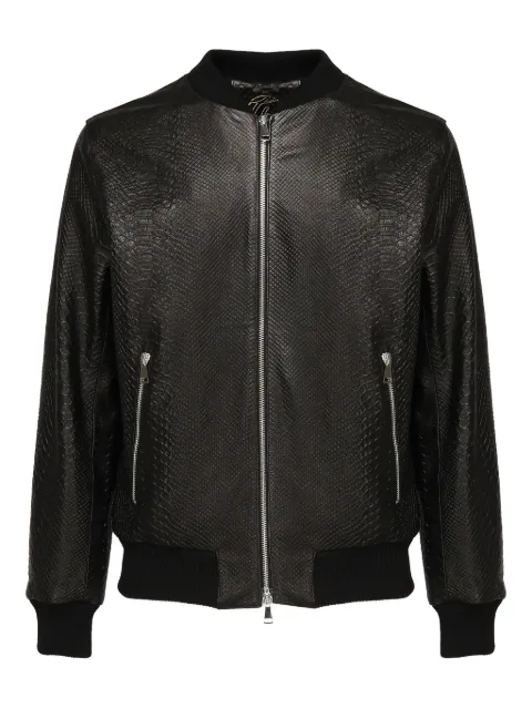 Giuliano Galiano Miami zip python-effect leather jacket
