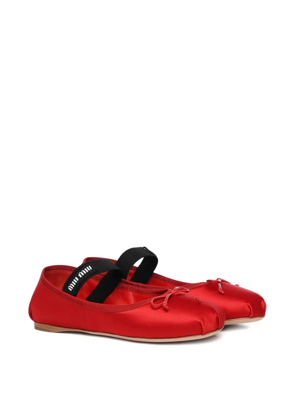 Miu satin ballet flats Rood