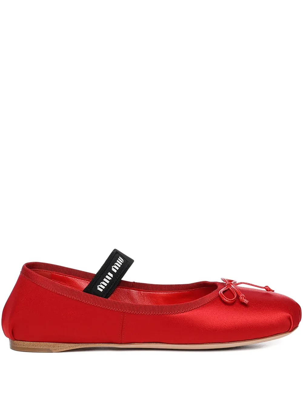 Miu satin ballet flats Rood