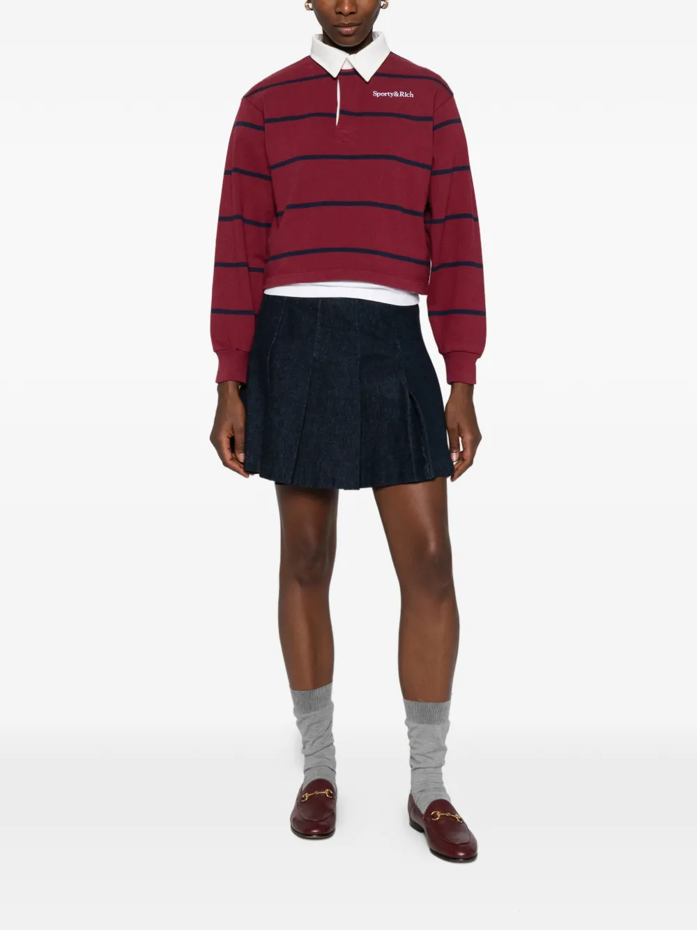 Sporty & Rich Sherif Rugby polotop met logo - Rood