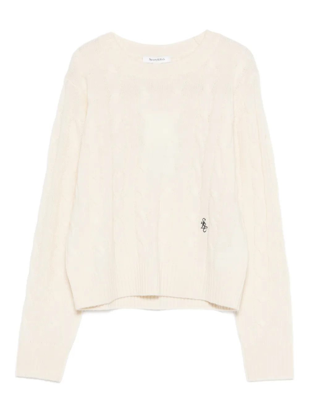 Sporty And Rich Cable-knit Sweater In Neutral