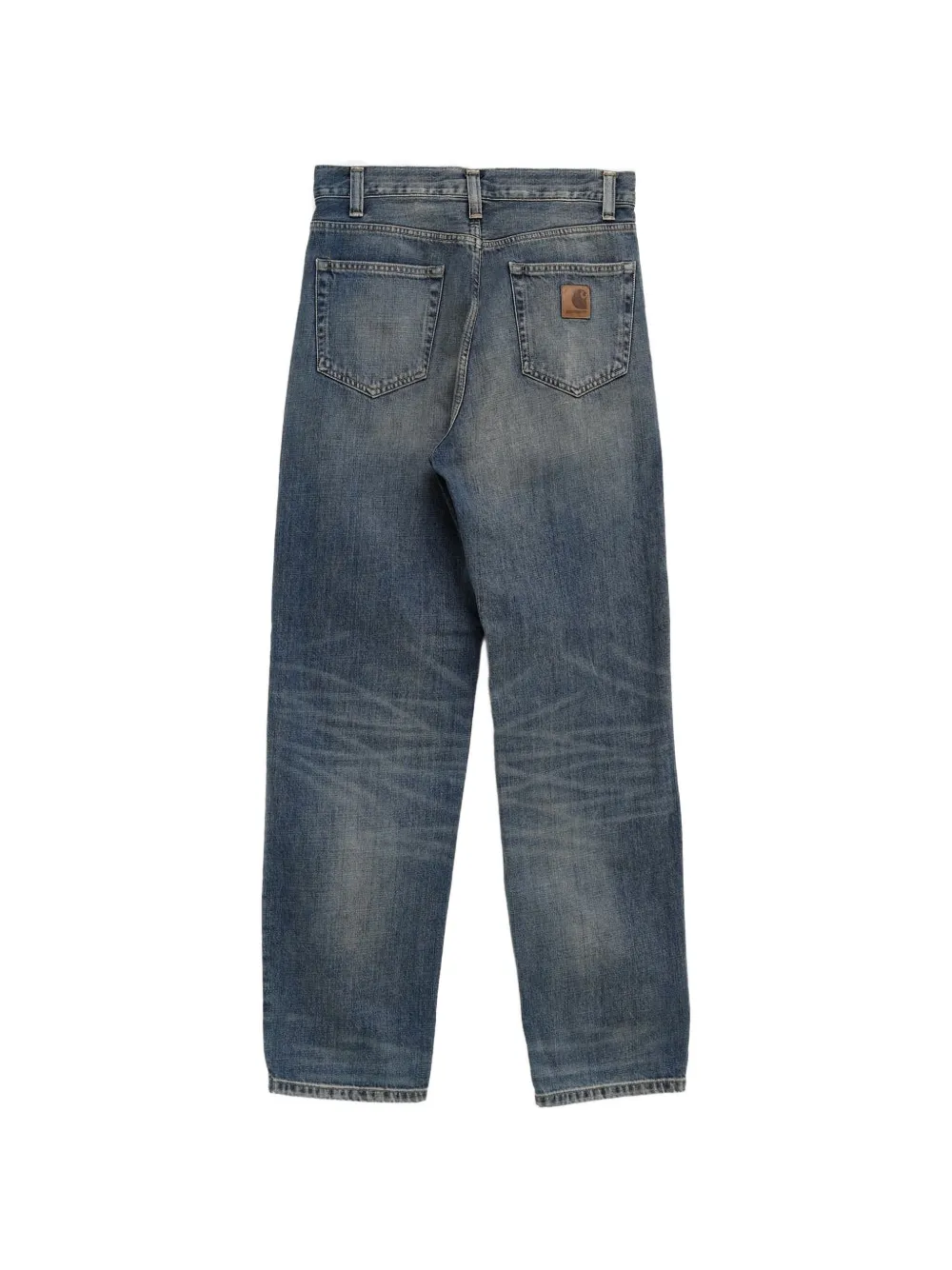 Carhartt WIP Aaron straight jeans met logopatch Blauw