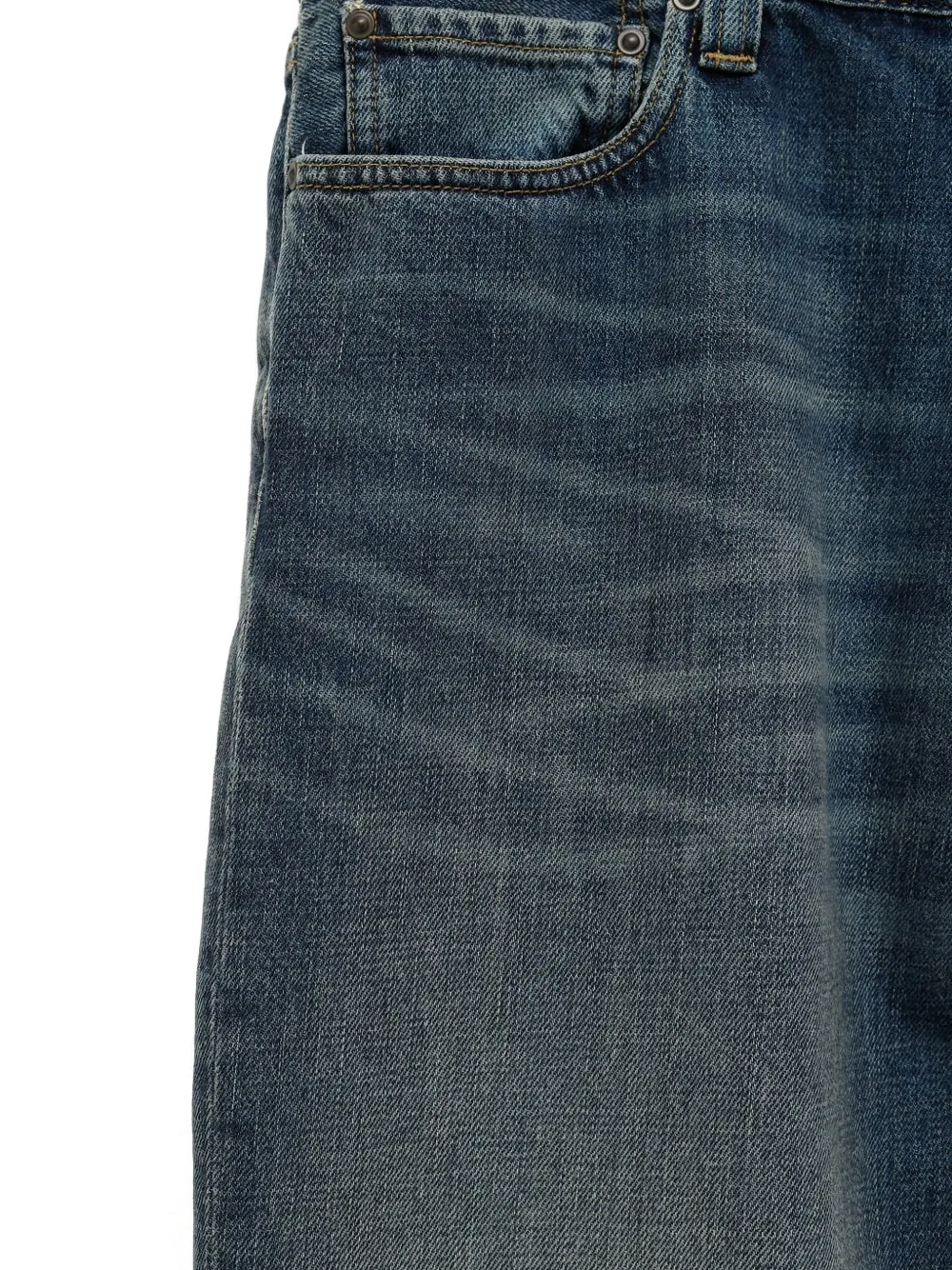 Carhartt WIP Aaron straight jeans met logopatch Blauw
