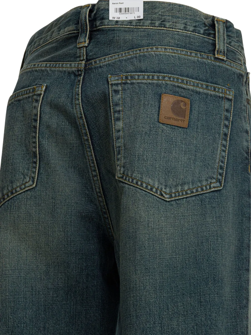 Carhartt WIP Aaron straight jeans met logopatch Blauw