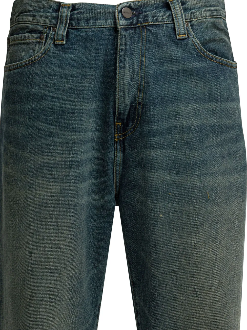 Carhartt WIP Aaron straight jeans met logopatch Blauw