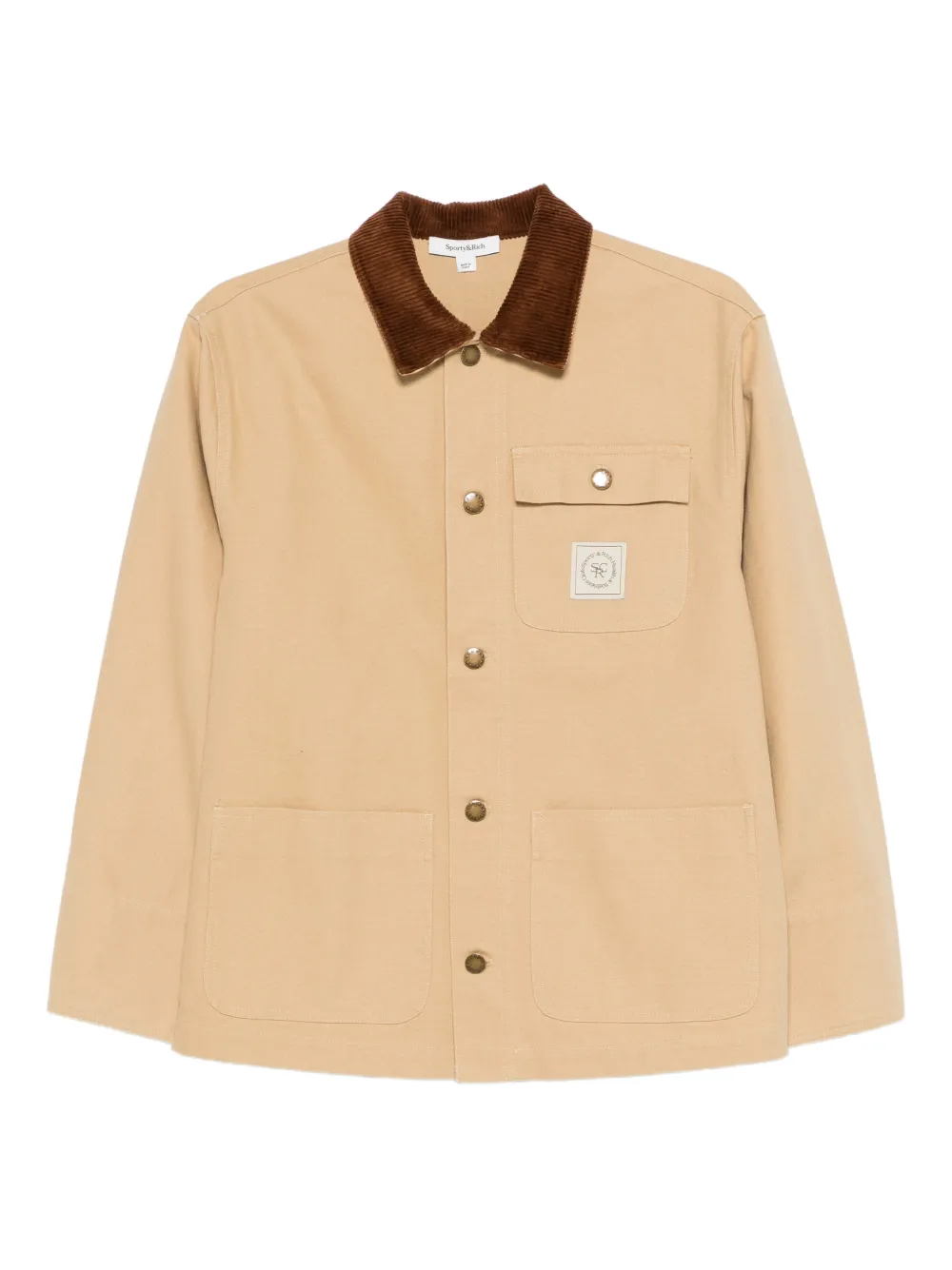 Sporty And Rich Gaia Corduroy-collar Jacket In Brown