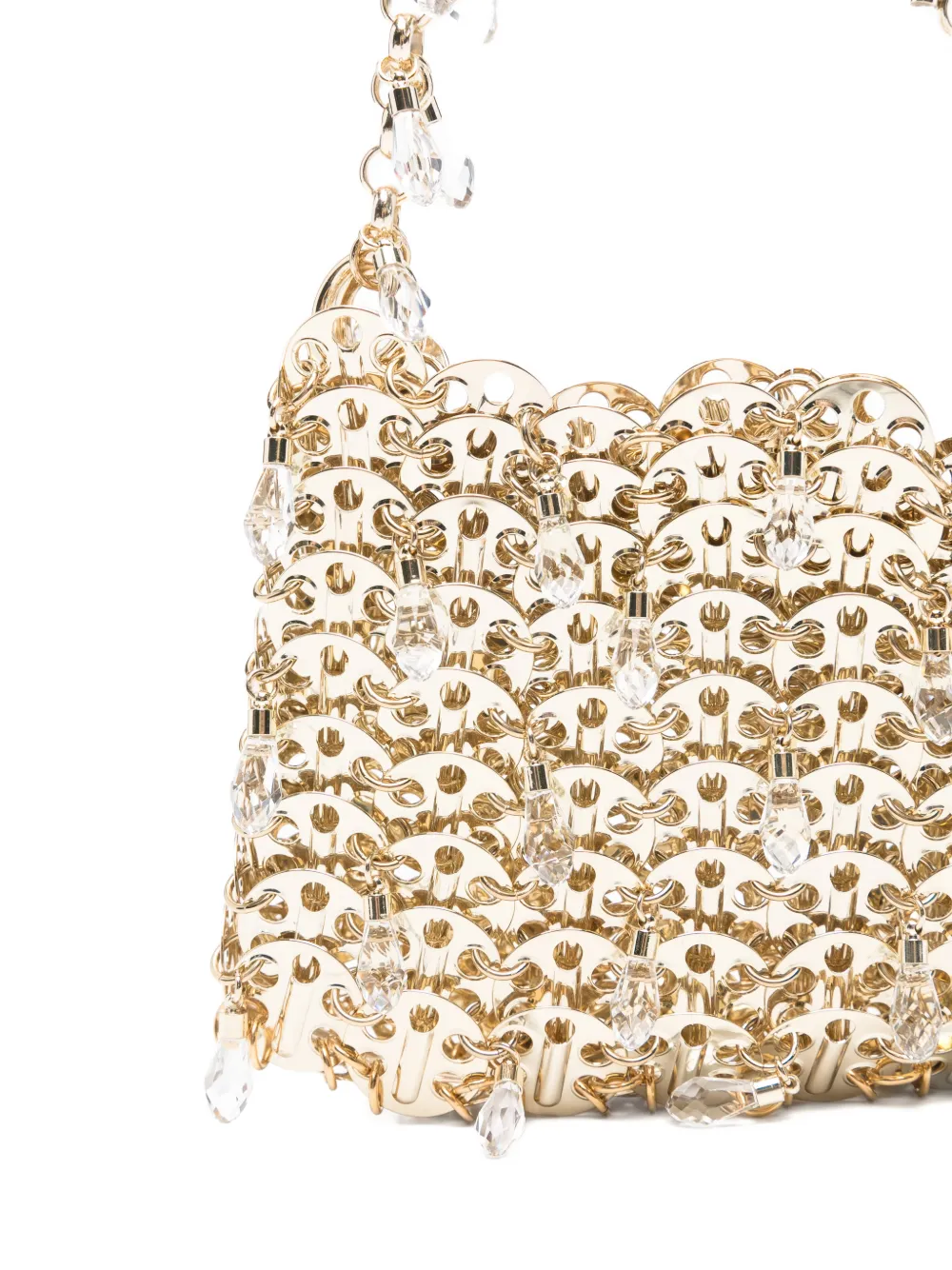 crystal embellished chain shoulder bag