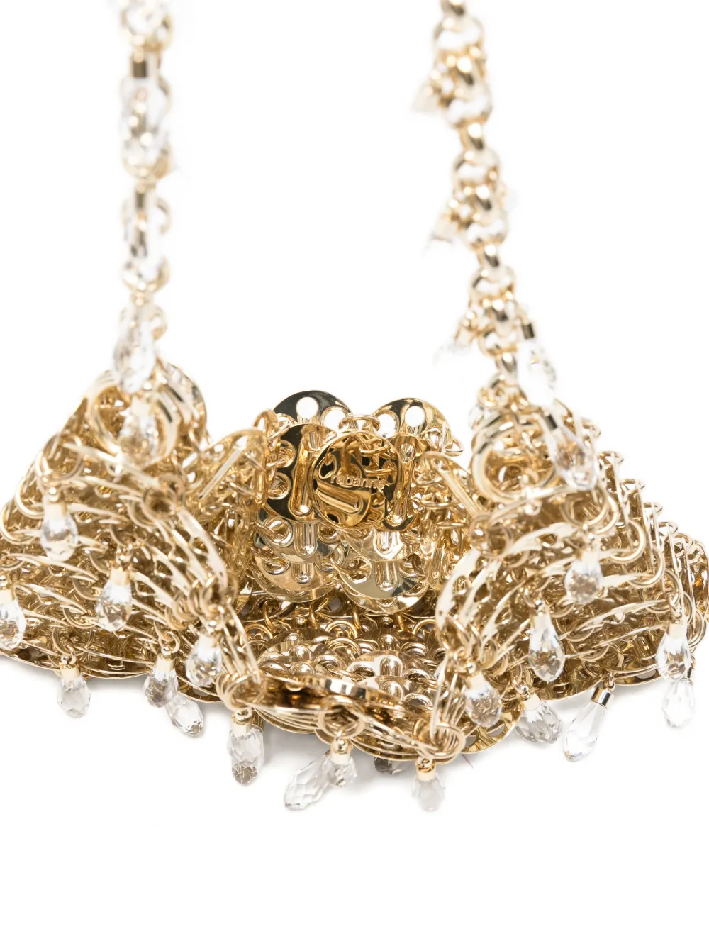 crystal embellished chain shoulder bag