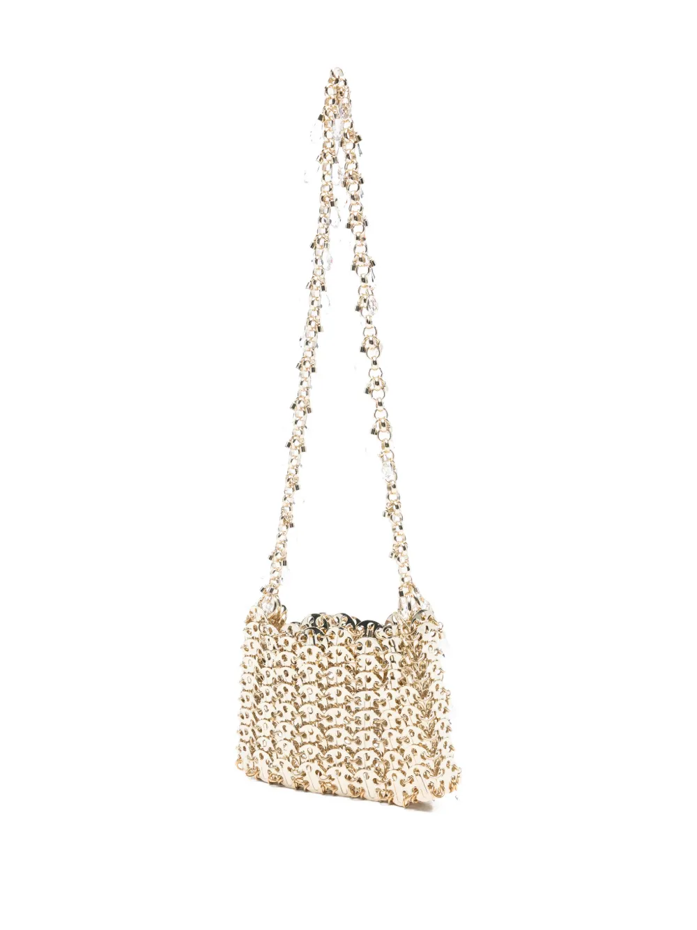 crystal embellished chain shoulder bag