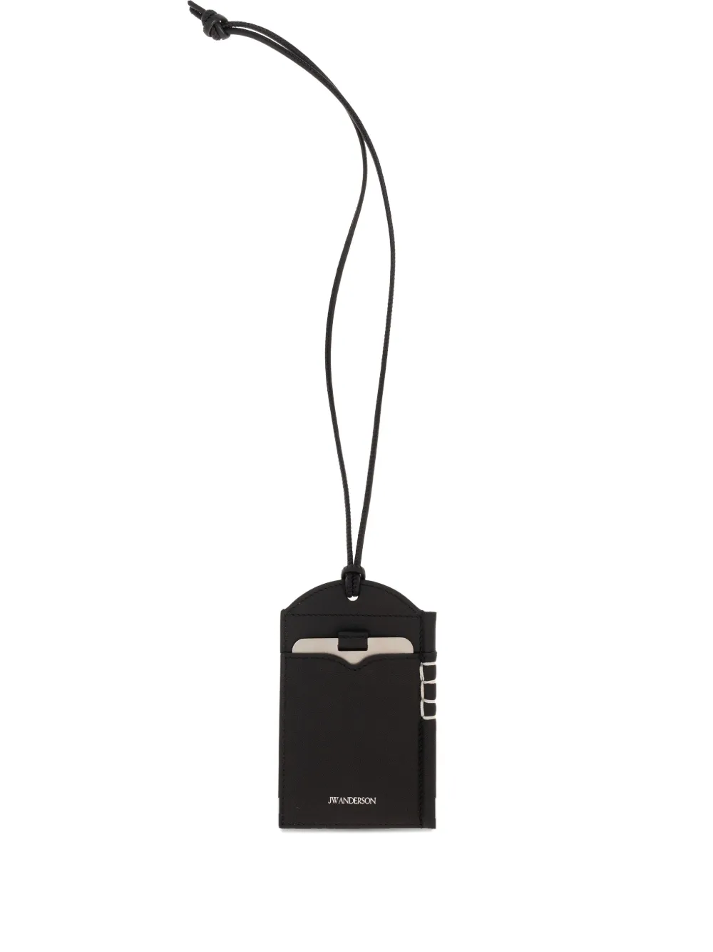 Jw Anderson Leather-tag Cardholder In Black