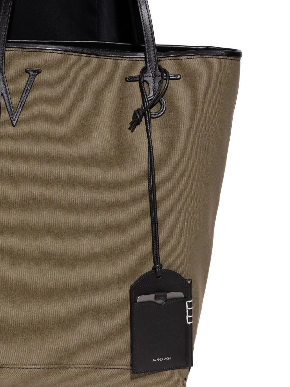 Jw Anderson Leather-tag Cardholder In Black