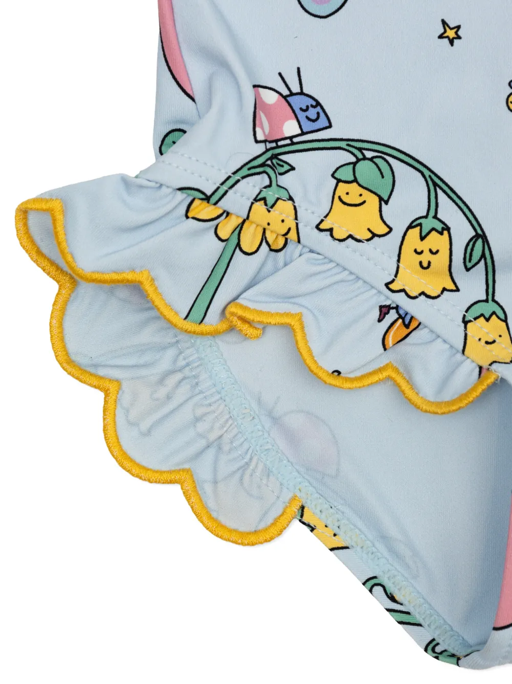 Stella McCartney Kids Badpak met ruches en print Blauw