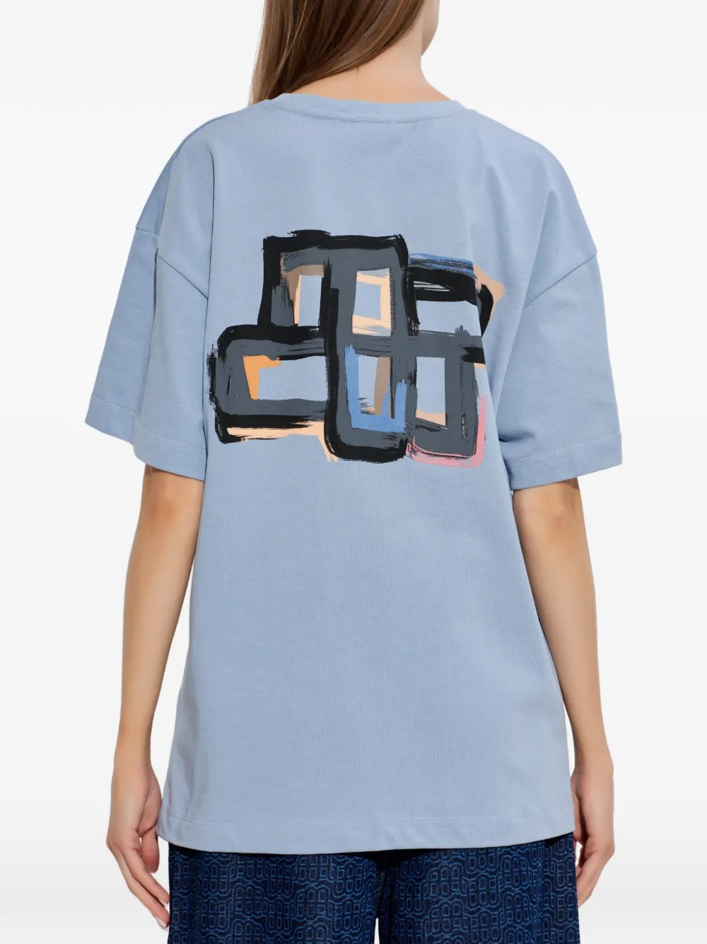 MUNTHE T-shirt met grafische print Blauw