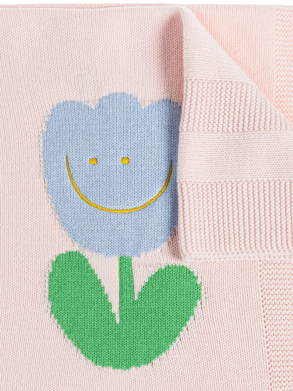Stella McCartney Kids floral-intarsia blanket - Roze