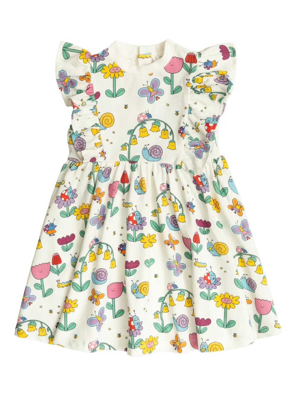 Stella McCartney Kids ruffled printed dress - Bianco