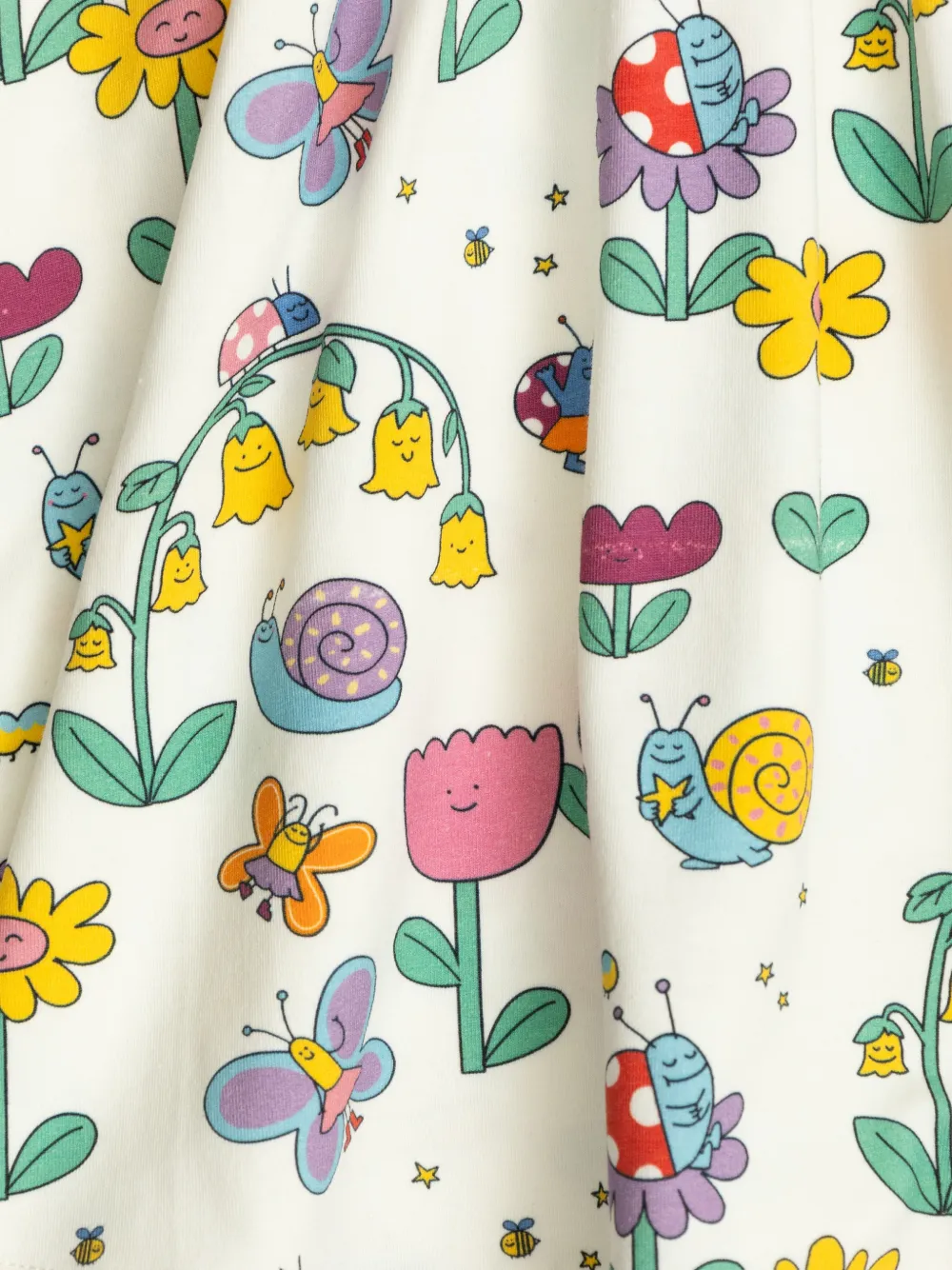 Stella McCartney Kids Jurk met print en ruches Wit