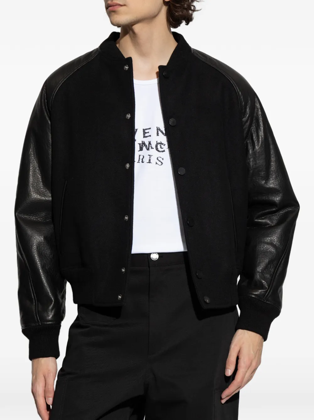  Givenchy Panelled Bomber Jacket - Black 
