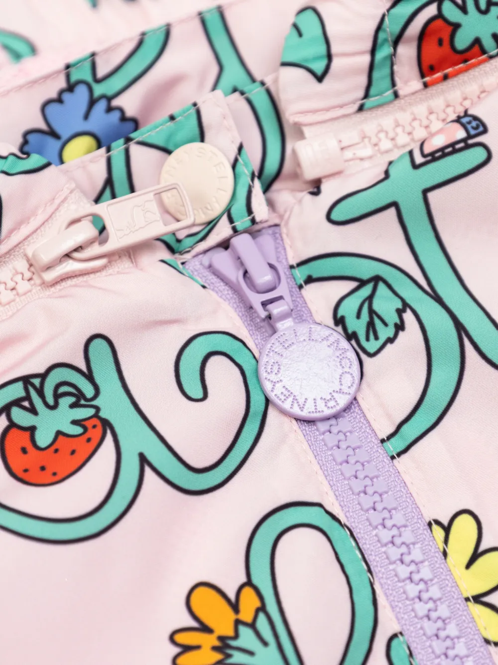 Floral-Pattern Hooded Jacket