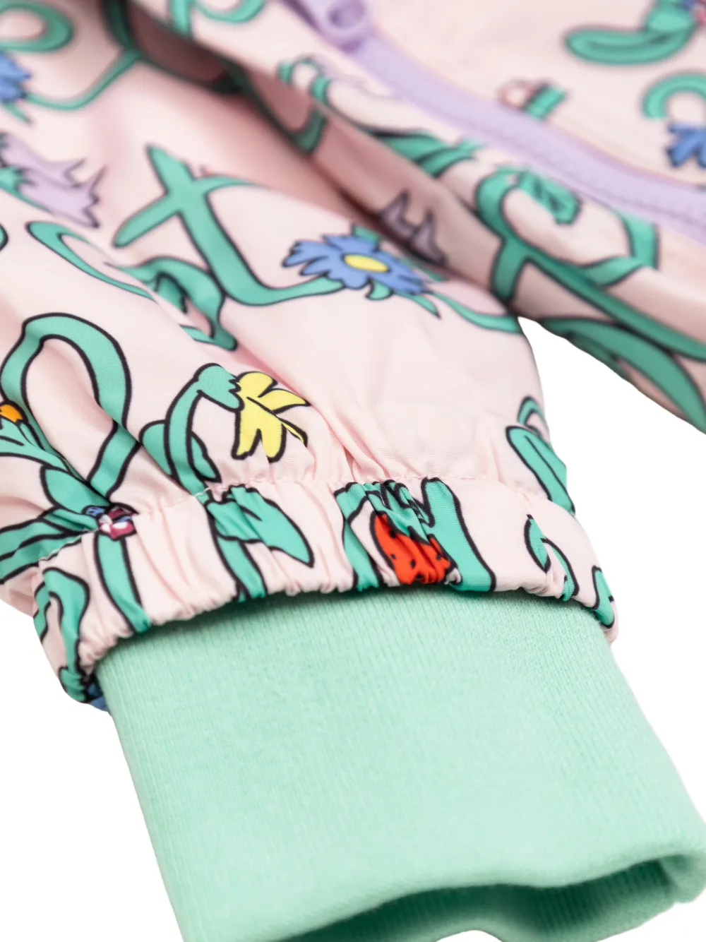 Floral-Pattern Hooded Jacket