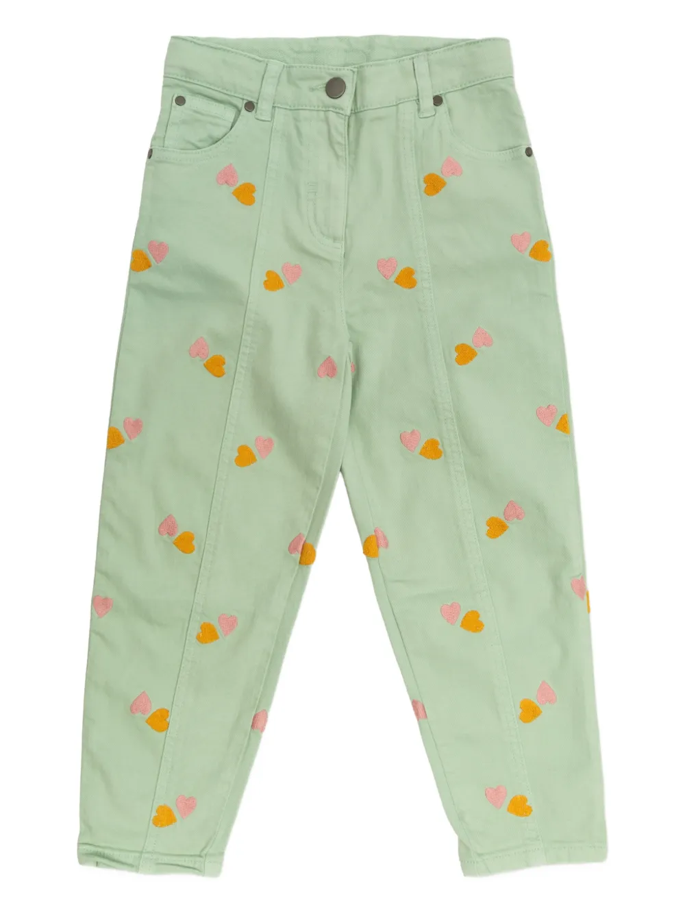 Stella McCartney Kids heart-motif trousers - Verde