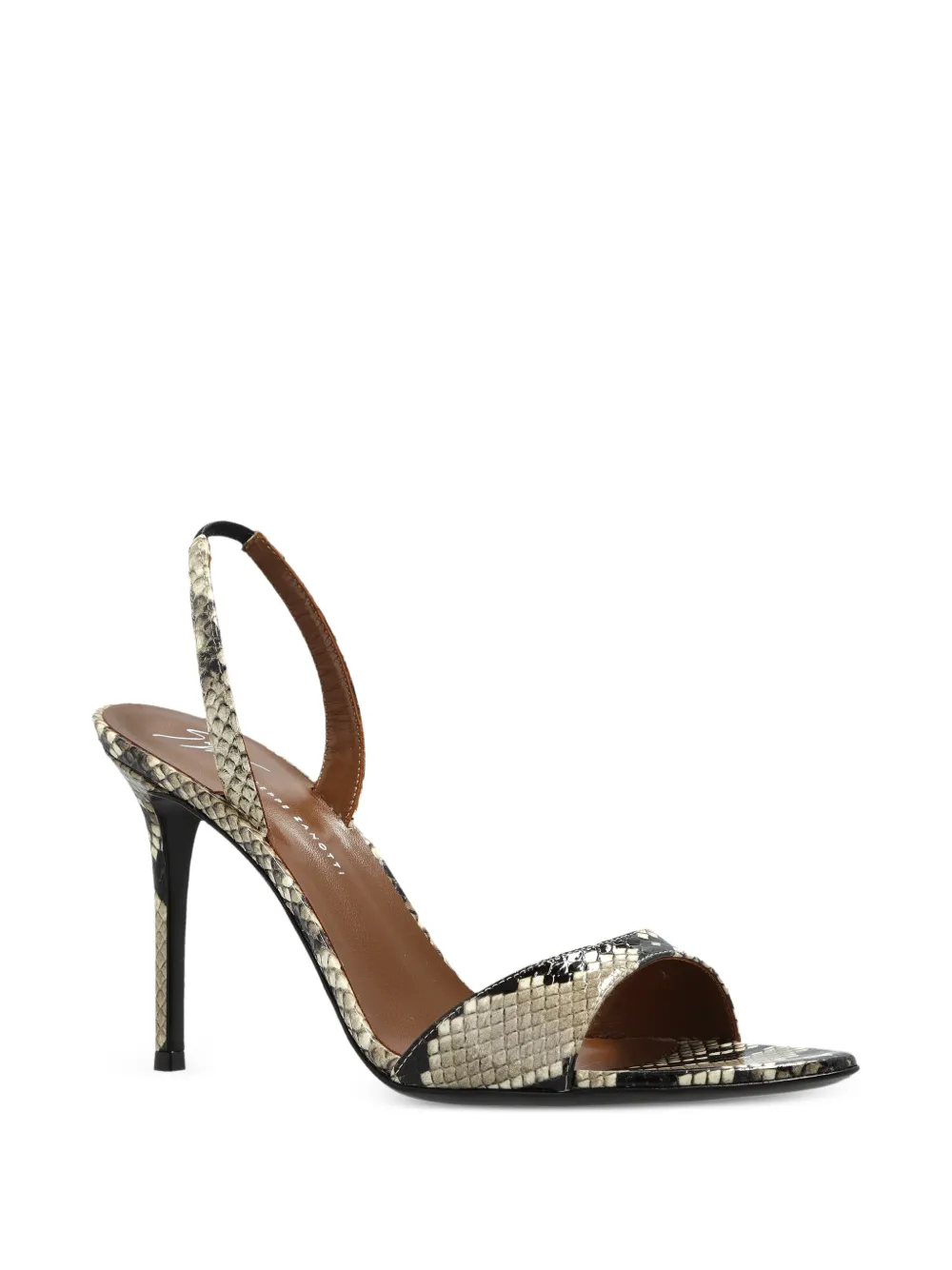 Giuseppe Zanotti 110mm sandalen met slangenhuidprint Beige