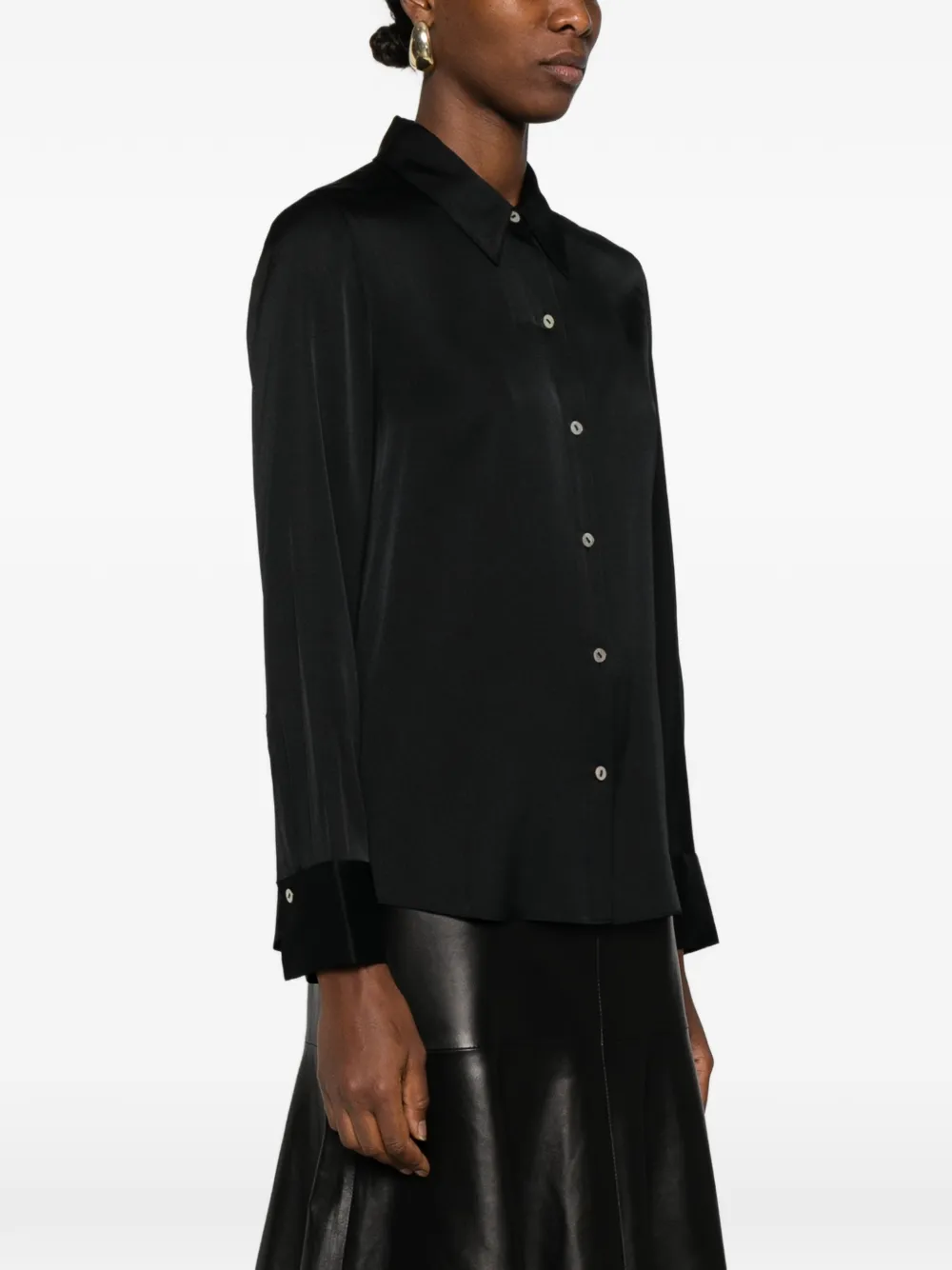 Vince Button-up Shirt In Black