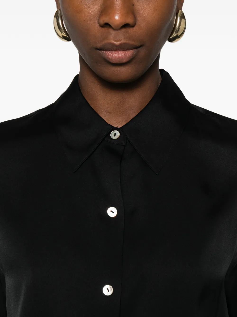 Vince Button-up Shirt In Black