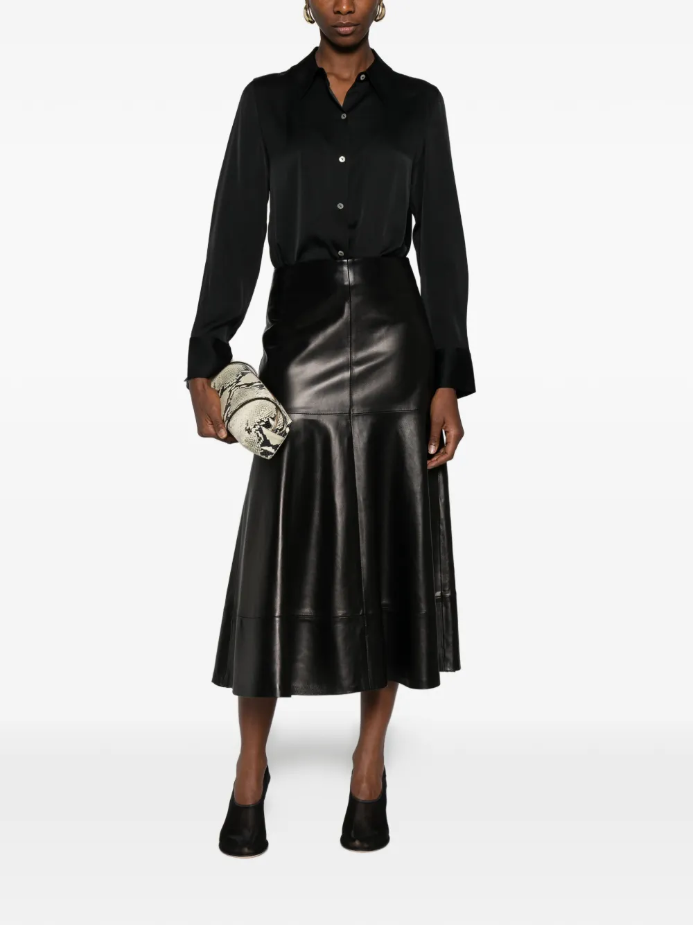 Vince Button-up Shirt In Black