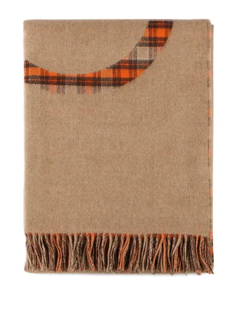 LOEWE checked fringed blanket (180cm x 140cm)