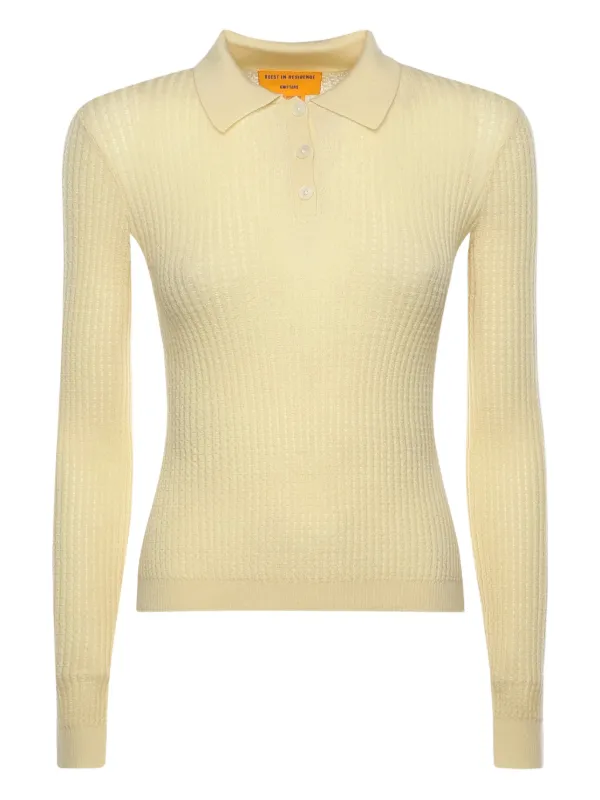 Guest In Residence Shrunken Polo Top in Yellow