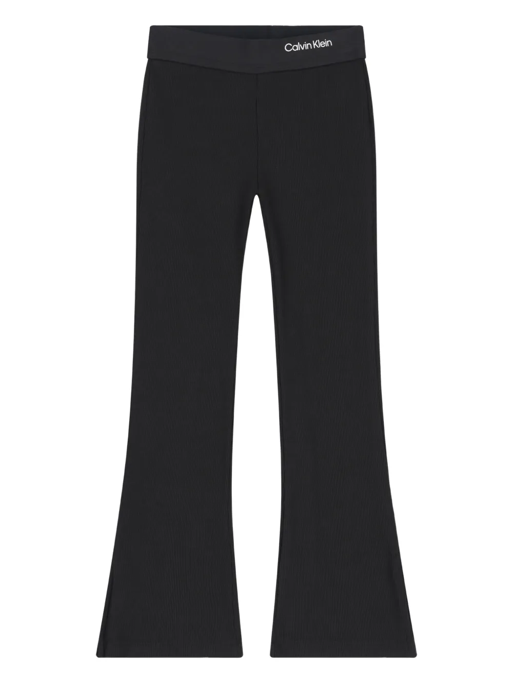 Calvin Klein Kids logo-ribbed trousers - Nero