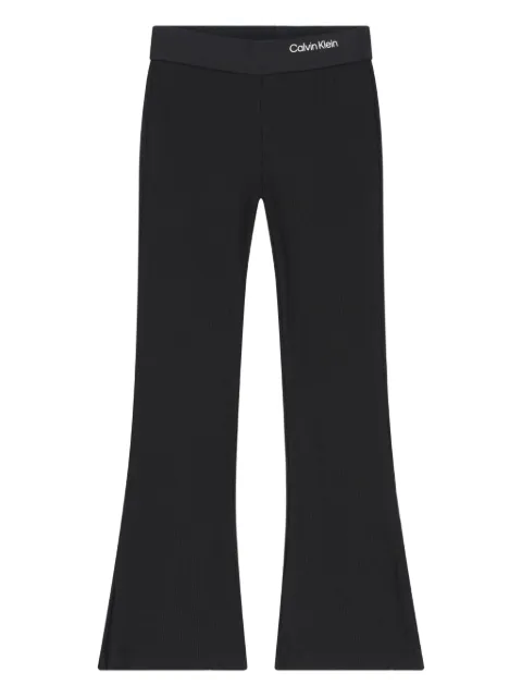 Calvin Klein Kids pantalones tejidos de canalé con logo