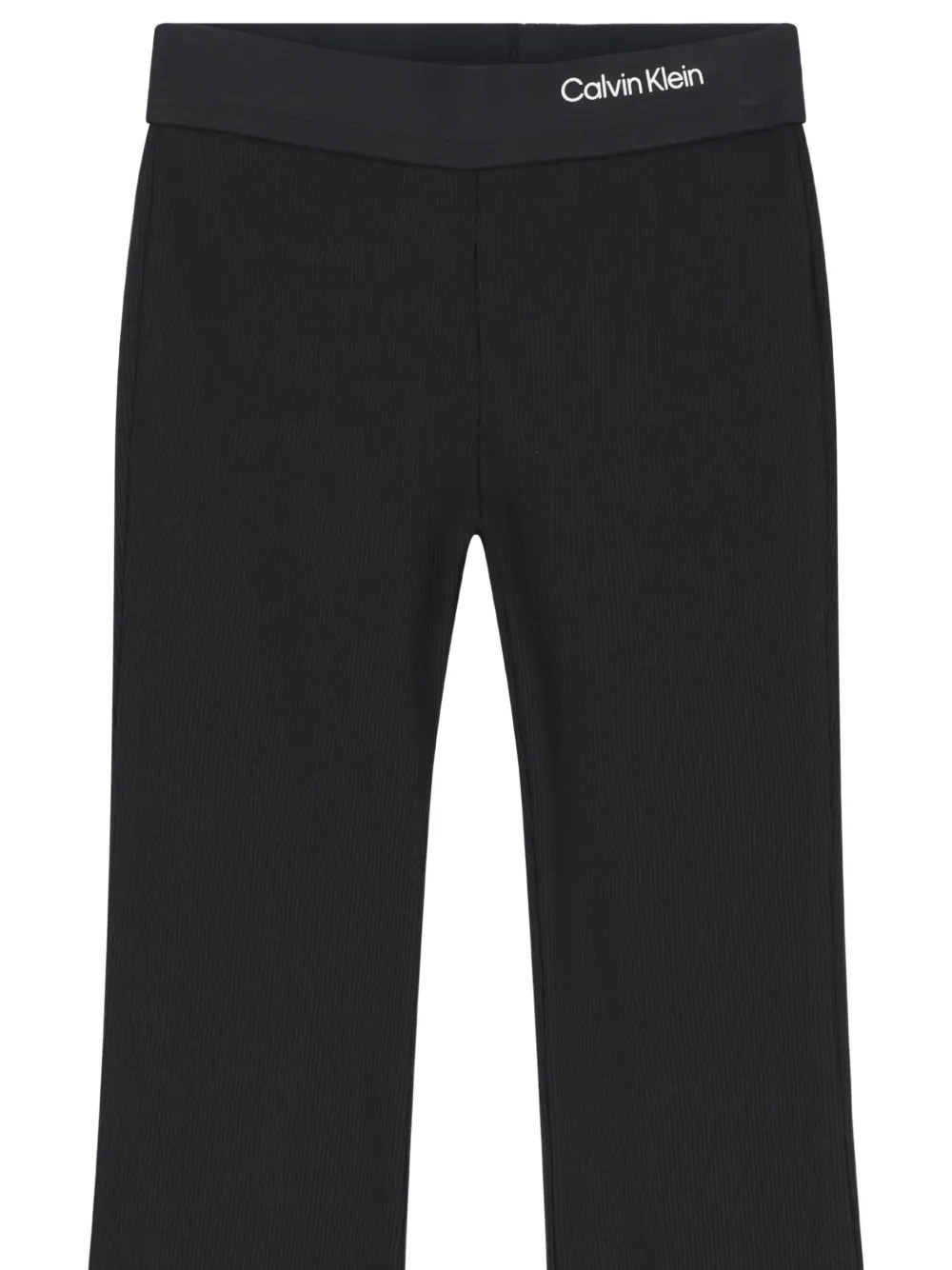 Calvin Klein Kids Geribbelde broek met logo Zwart