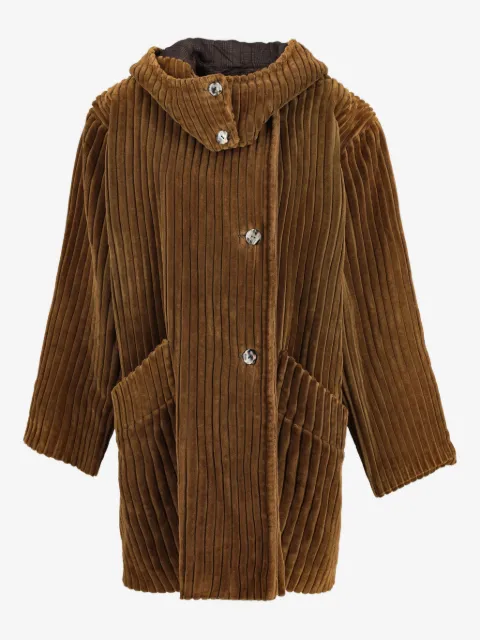 Vintage corduroy hooded-neck coat