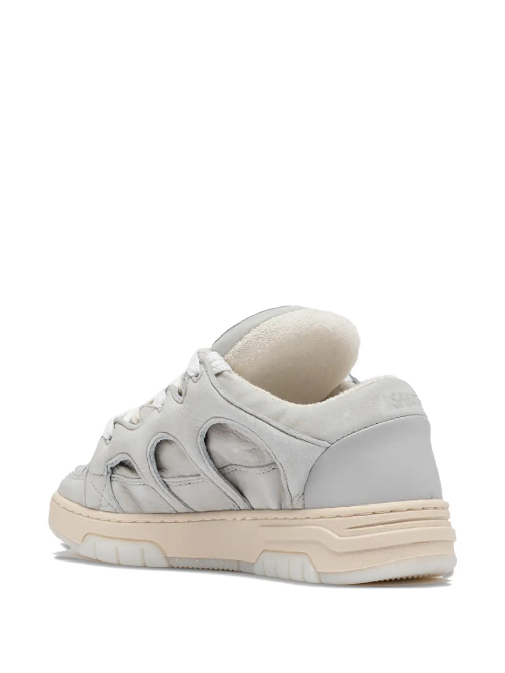 Paura cut-out leather sneakers Grijs