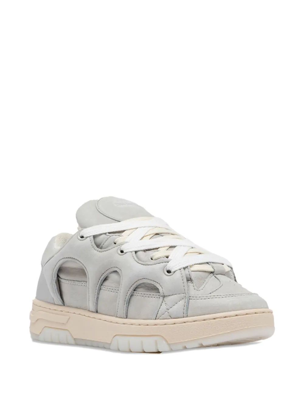 Paura cut-out leather sneakers - Grijs