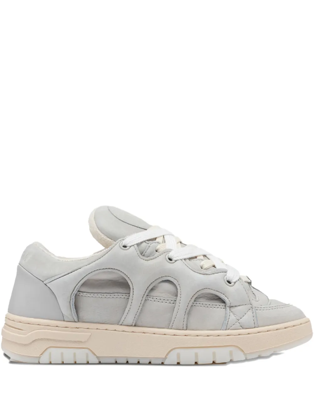Paura cut-out leather sneakers Grijs