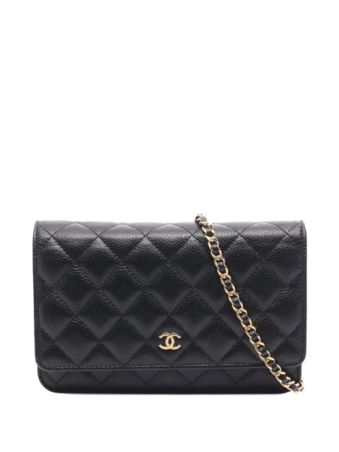 CHANEL Pre-Owned 2021-2025 CC Quilted Caviar Wallet on Chain crossbody bag