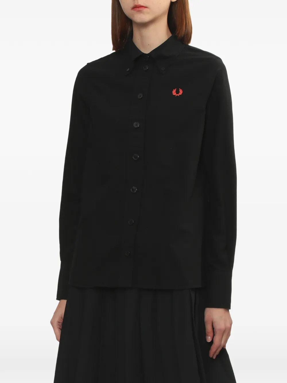  Fred Perry Logo-embroidery Shirt - Black 