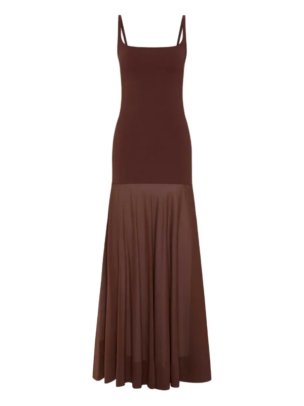 st agni brown dress Gathered Strapless Longline Dress
