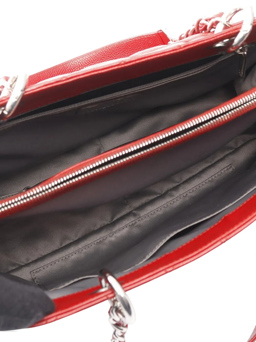 Pre-owned Chanel 2012-2013 Caviar Grand Shopping Tote Bag In Red