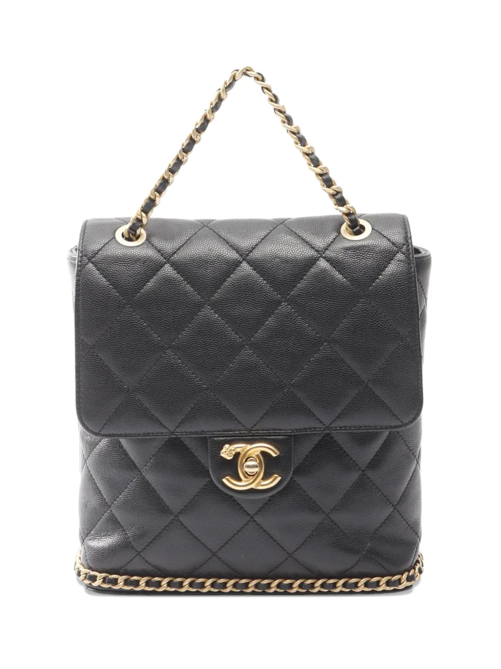 CHANEL Pre-Owned 2021-2025 CC Caviar Camellia backpack - Nero