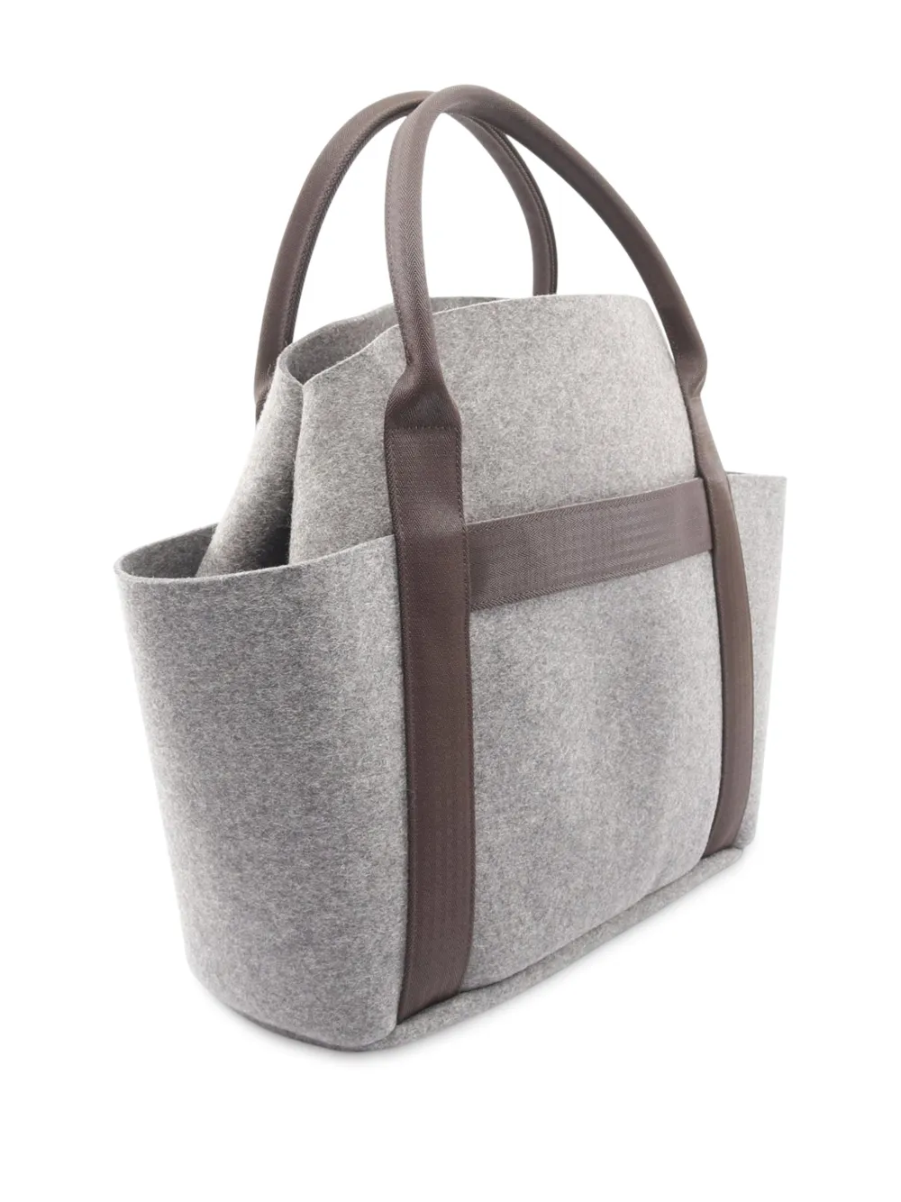 HERMES Pre-owned 2022 Feutre Sac De Pansage Groom Bag Satchel In Gray