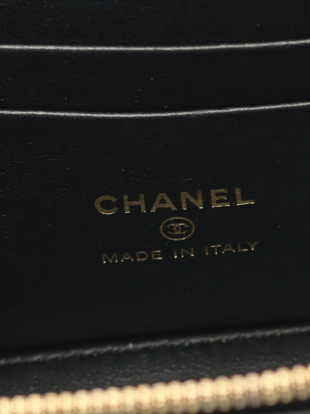 CHANEL Pre-owned 2021-2025 Small Lambskin Vanity Case With Chain Satchel In Black