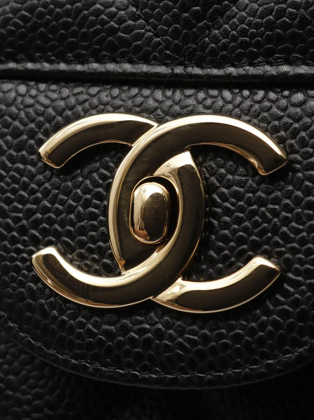 Pre-owned Chanel 2010-2011 Maxi Classic Caviar Double Flap Shoulder Bag In Black
