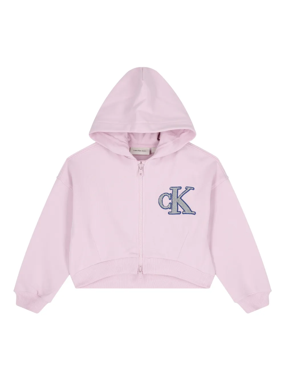 Calvin Klein Kids Hoodie met capuchon rits en logo Roze