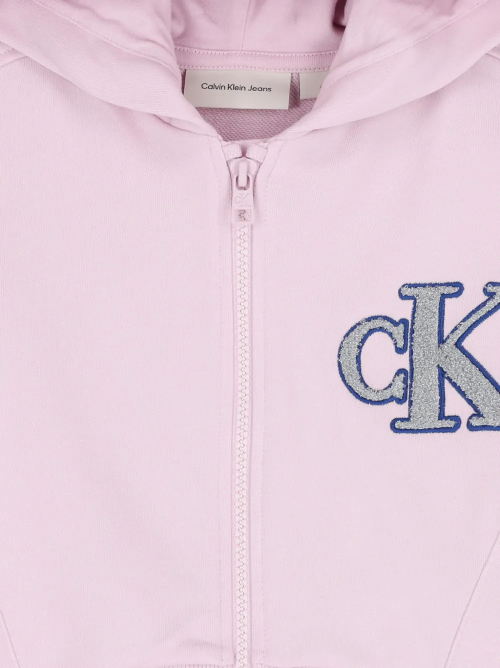 Calvin Klein Kids Hoodie met capuchon rits en logo Roze