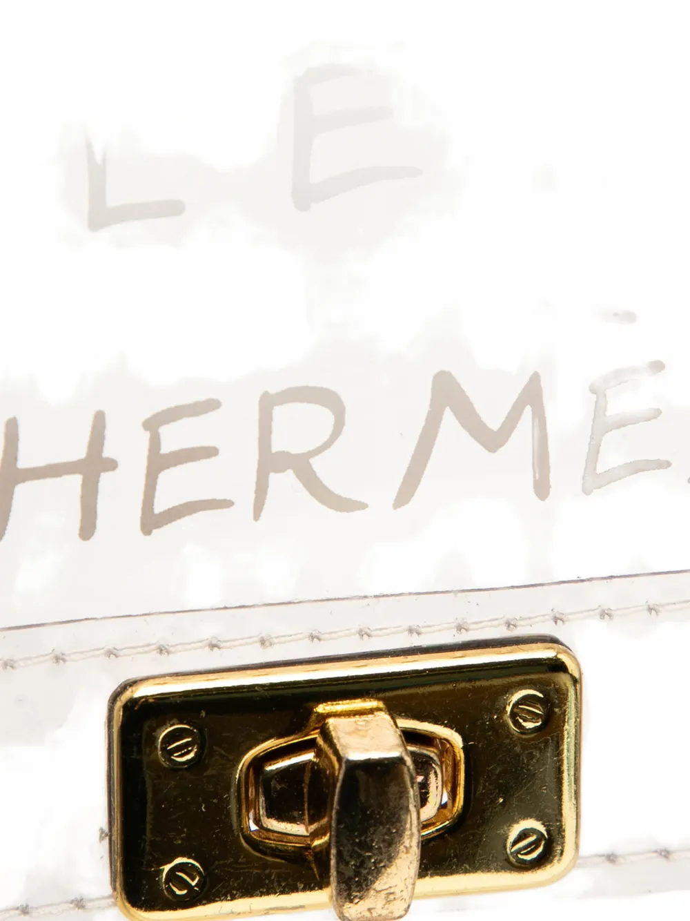 HERMES Pre-owned 1990-2010 Vinyl Souvenir De L Exposition Kelly Handbag In White