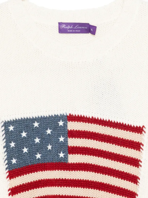 Ralph Lauren Purple Label flag-detail Sweater | Neutrals | FARFETCH