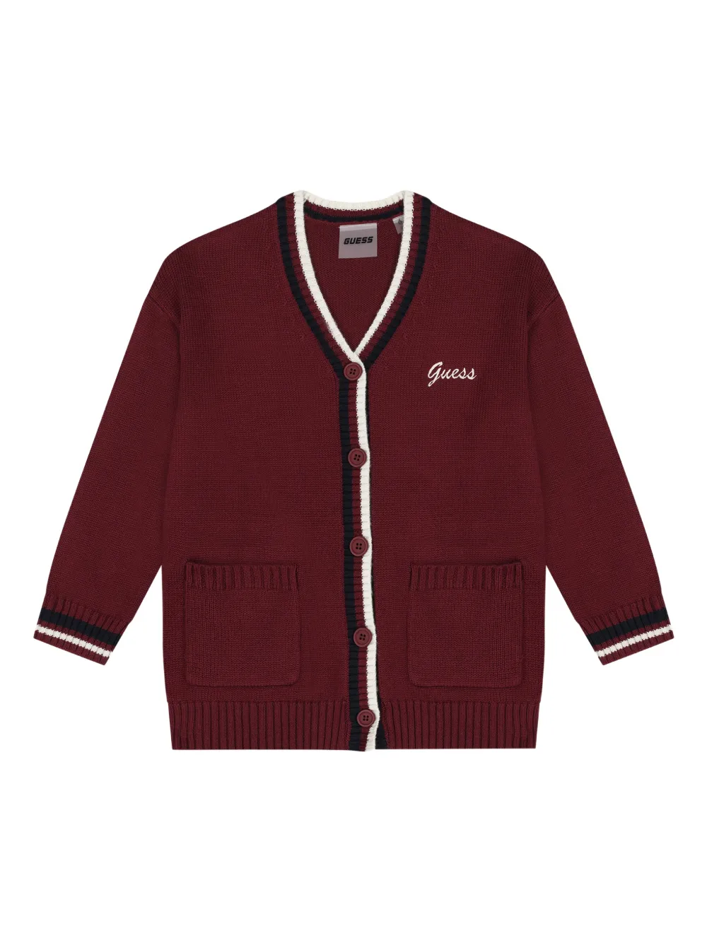 guess kids Cardigan à Motif Monogrammé | rouge | Image 1
